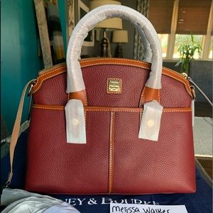 Dooney and Bourke Wine pebble grain domed satchel